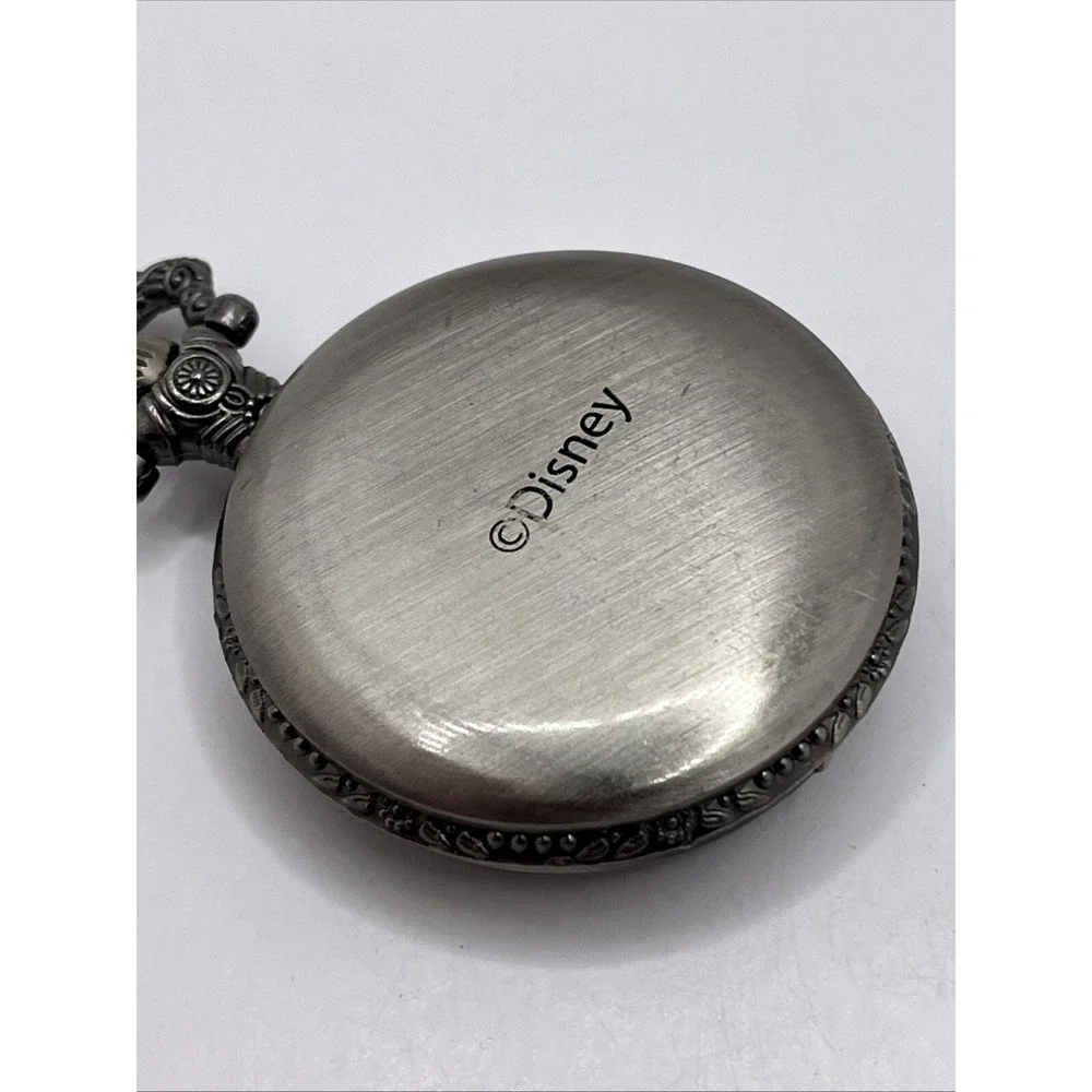 Disney The Little Mermaid Ariel and Eric Pocket Watch Pewter- New Battery - Picture 5 of 5